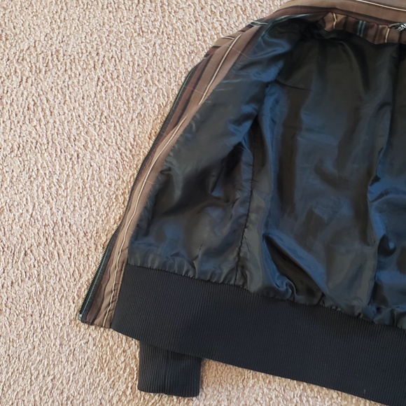 H&M Black Brown Teal Blue Unique Patterned Jacket - Picture 15 of 16